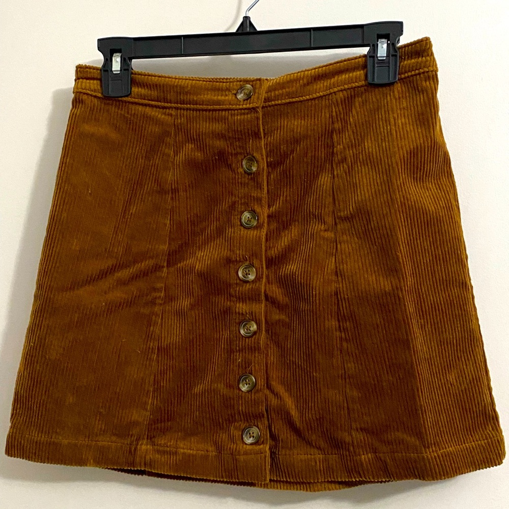 Corduroy Button Up Skirt